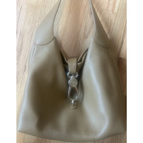 Dooney & Bourke Caramel Leather Pebble Grain Small Logo Lock Sac Hobo Bag - Picture 6 of 16